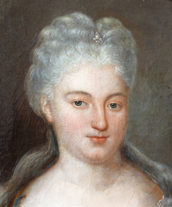 French school of the 18th century, large portrait of Princess of the Blood, Louis XIV period around 1700