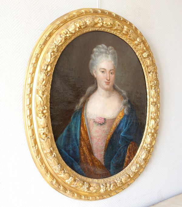 French school of the 18th century, large portrait of Princess of the Blood, Louis XIV period around 1700