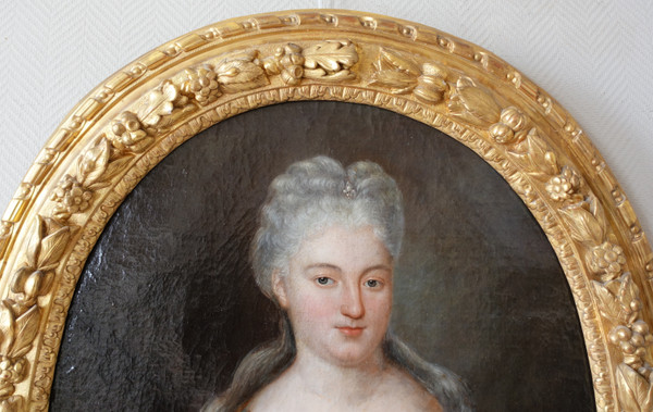 French school of the 18th century, large portrait of Princess of the Blood, Louis XIV period around 1700