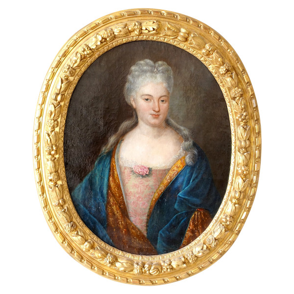 French school of the 18th century, large portrait of Princess of the Blood, Louis XIV period around 1700