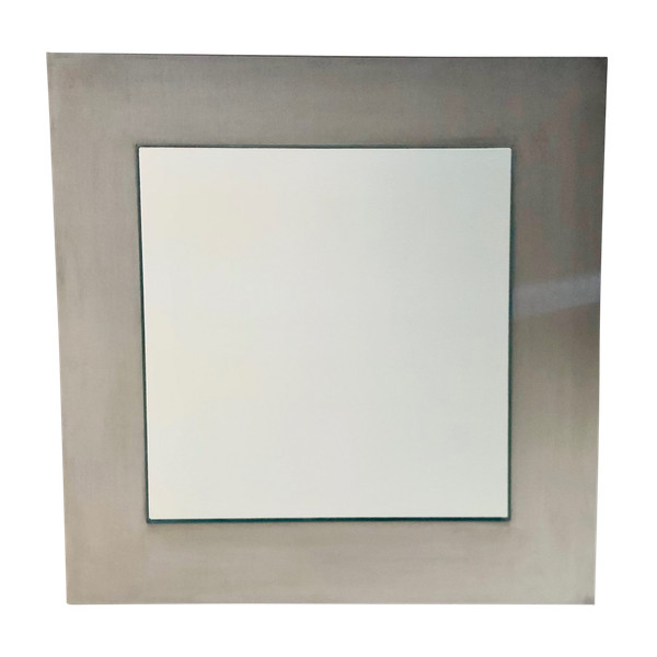 Miroir carré sur base inox, France années 70