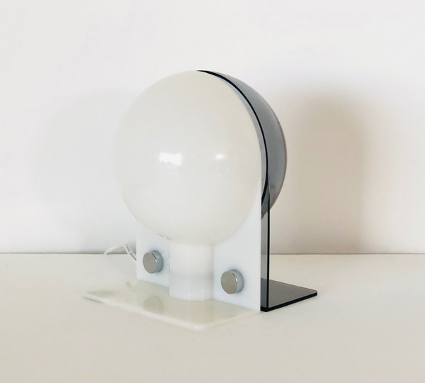 Lampada SIRIO bianco-grigia di Brazzoli & Lampa per Guzzini, Italia anni '70