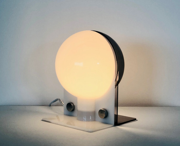 Lampada SIRIO bianco-grigia di Brazzoli & Lampa per Guzzini, Italia anni '70