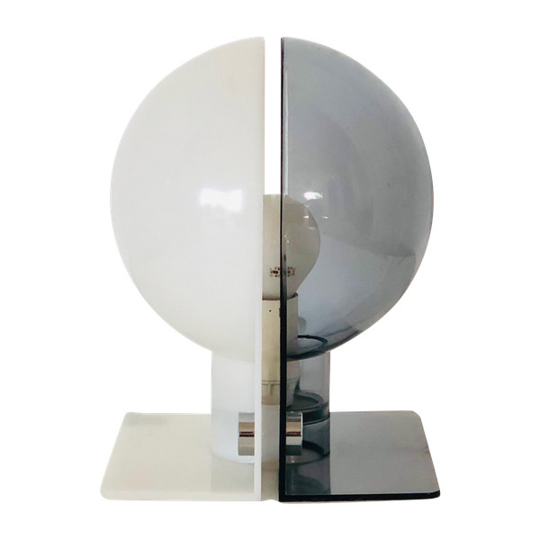 Lampada SIRIO bianco-grigia di Brazzoli & Lampa per Guzzini, Italia anni '70