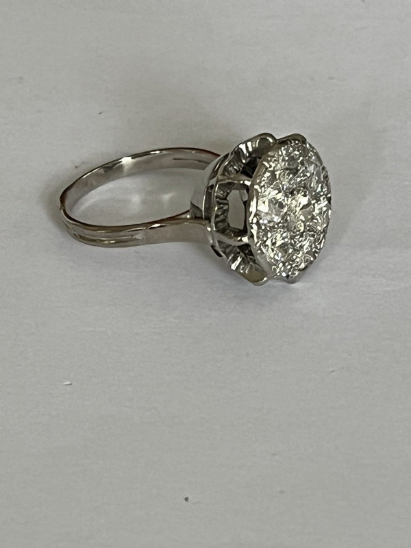 4265- Anello Marguerite Oro bianco Diamanti 1,80 carati