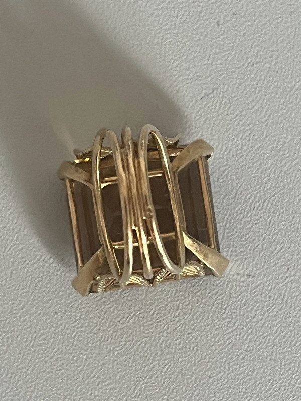 5359- Anello con citrino in filo d'oro giallo da 40 carati