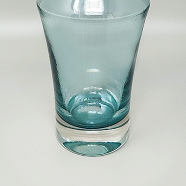 1970s Astonishing Light Blue Vase #1376 by Tamara Aladin Vase for Riihimaki/Riihimaen Lasi Oy