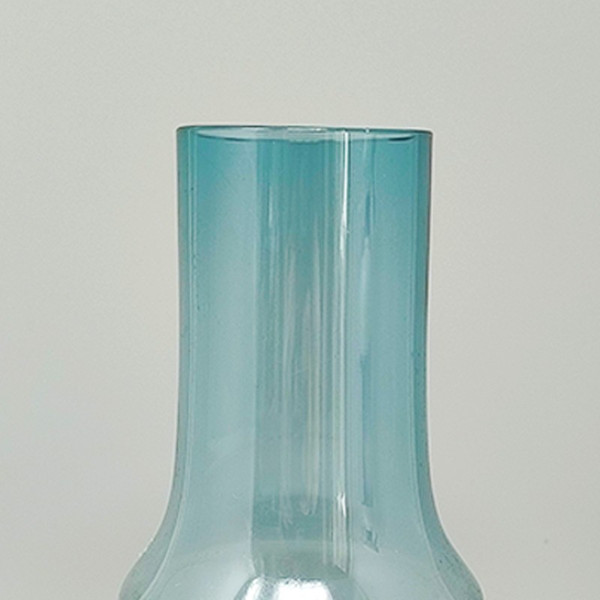1970s Astonishing Light Blue Vase #1376 by Tamara Aladin Vase for Riihimaki/Riihimaen Lasi Oy