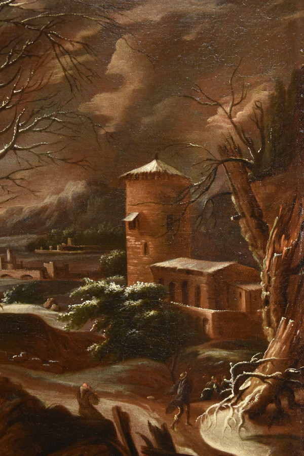 Winterlandschaft, Francesco Foschi (Ancona, 1710 - Rom, 1780) Zuschreibbar