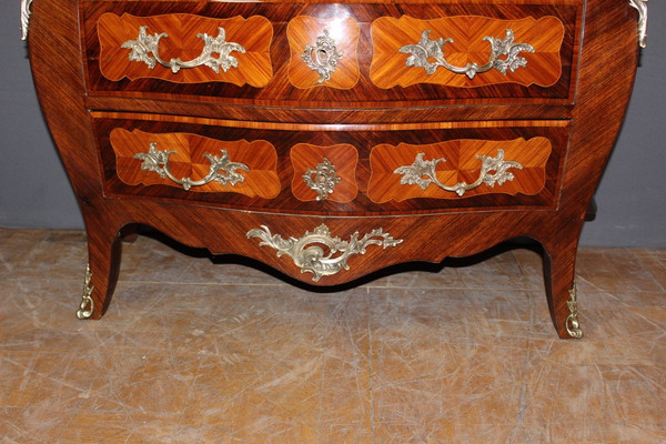 Cassettiera in stile Luigi XV intarsiata