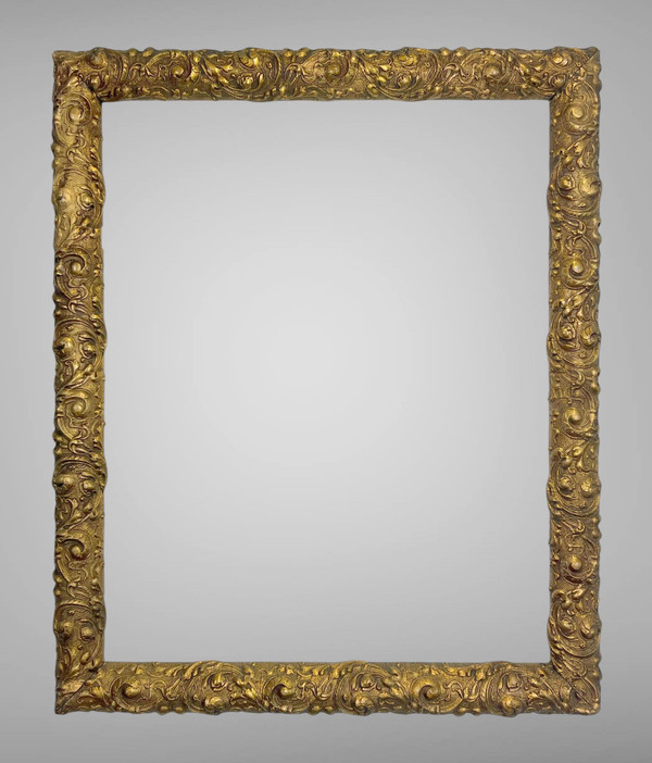 ANCIENT 19th CENTURY FRAME IN WOOD AND GILDED STUC FOR PAINTING 41.5 CM X 33 CM