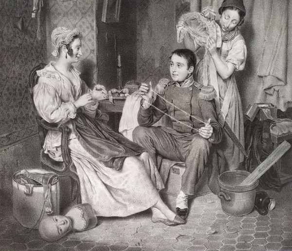 Scene De Genre Selbstgefälligkeit Lithographie Durch Lafosse 9.