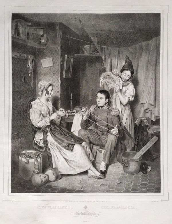 Scene De Genre Selbstgefälligkeit Lithographie Durch Lafosse 9.