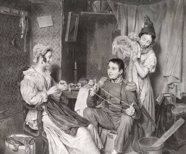 Scene De Genre Selbstgefälligkeit Lithographie Durch Lafosse 9.
