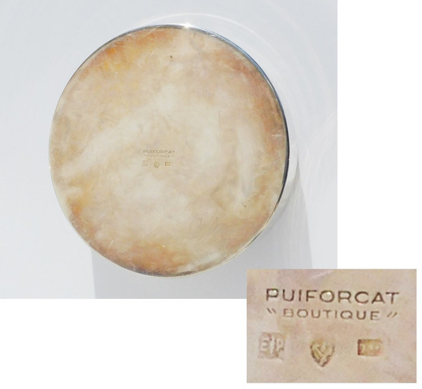 Snuffbox Pill Box Metal Silver PUIFORCAT boutique