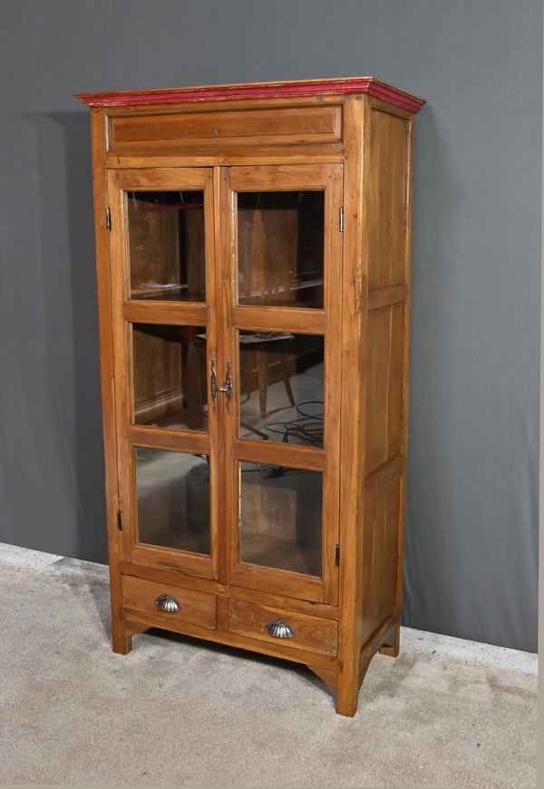 Vetrinetta in teak massiccio, India - Inizio XX secolo