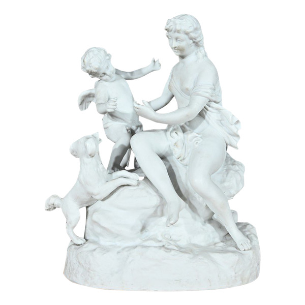 Scultura in biscuit "Venere e Amore" - Fine XIX secolo