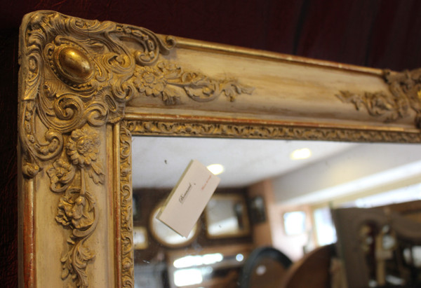 Antique Rectangle Mirror, Gilding and Patina, Mercury Ice 78 X 106 Cm
