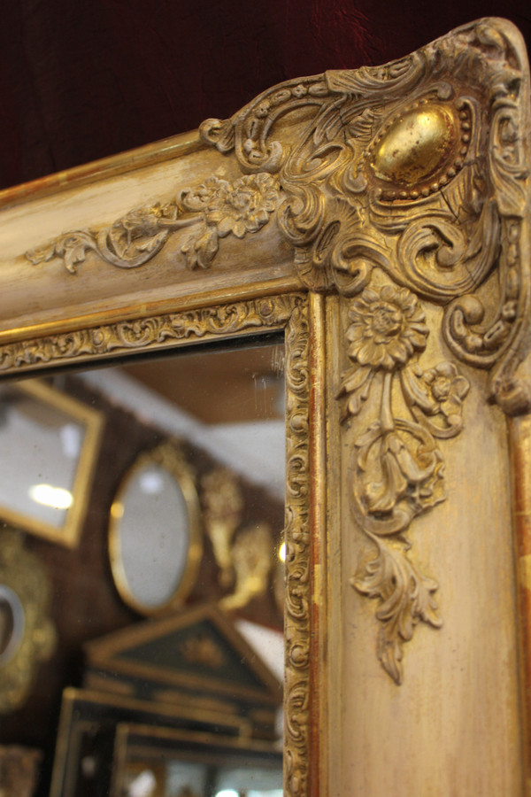 Antique Rectangle Mirror, Gilding and Patina, Mercury Ice 78 X 106 Cm