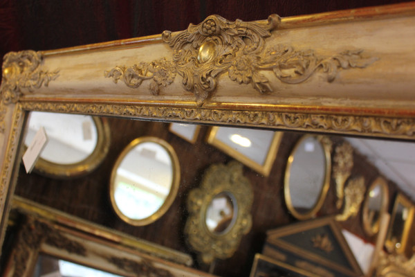 Antique Rectangle Mirror, Gilding and Patina, Mercury Ice 78 X 106 Cm
