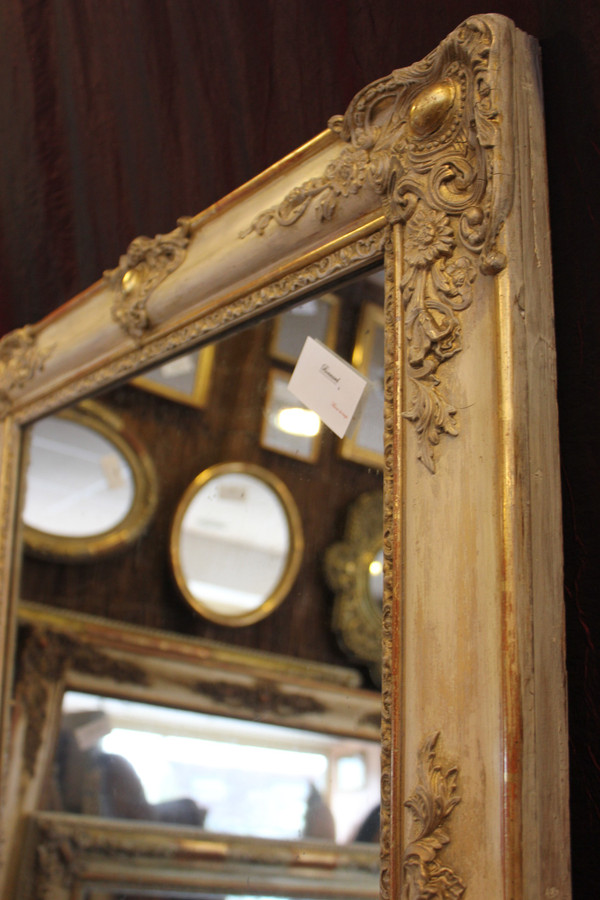 Antique Rectangle Mirror, Gilding and Patina, Mercury Ice 78 X 106 Cm