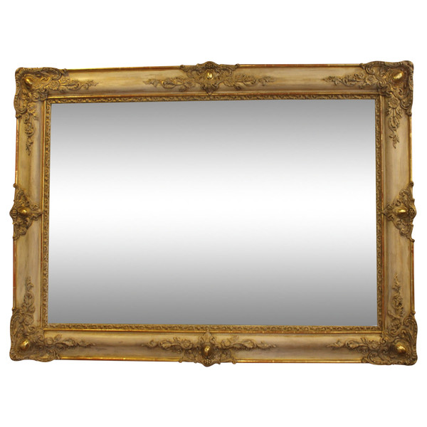 Antique Rectangle Mirror, Gilding and Patina, Mercury Ice 78 X 106 Cm