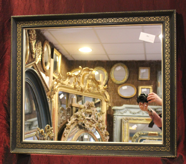 69 X 80 Cm, Miroir Rectangle Napoléon III, Noir Et Or 