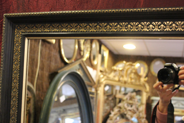69 X 80 Cm, Miroir Rectangle Napoléon III, Noir Et Or 