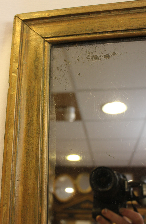 Antique Rectangle Mirror, Green Patina, Mercury Ice, 71 X 97 Cm