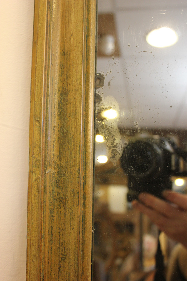 Antique Rectangle Mirror, Green Patina, Mercury Ice, 71 X 97 Cm