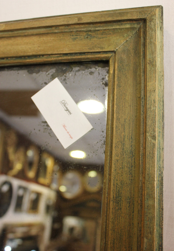 Antique Rectangle Mirror, Green Patina, Mercury Ice, 71 X 97 Cm