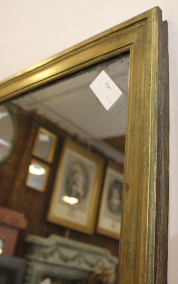 Antique Rectangle Mirror, Green Patina, Mercury Ice, 71 X 97 Cm