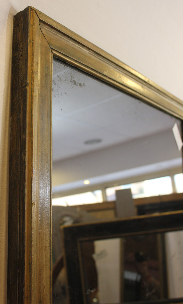 Antique Rectangle Mirror, Green Patina, Mercury Ice, 71 X 97 Cm