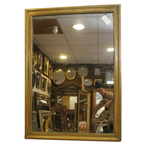 Antique Rectangle Mirror, Green Patina, Mercury Ice, 71 X 97 Cm