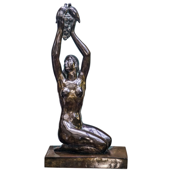 Gilbert PRIVAT "Vénus aux colombes et aux raisins" , BRONZE ART DÉCO 1927, fondeur SUSSE