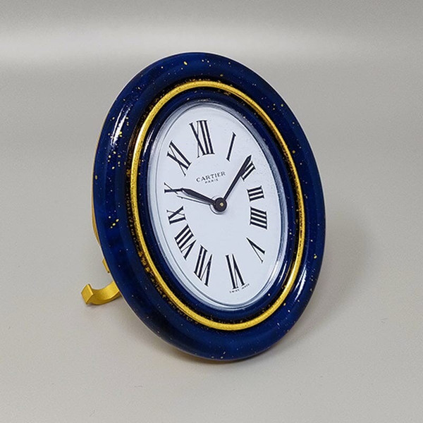 Pendulette de réveil Cartier des années 1980. Fabriqué en Suisse
