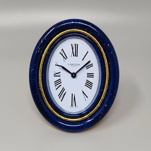 Pendulette de réveil Cartier des années 1980. Fabriqué en Suisse
