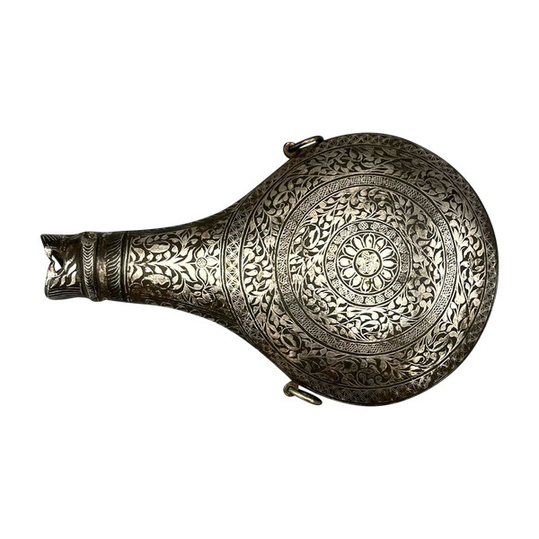 Poire à poudre à tête de tigre - Inde - Vers 1900