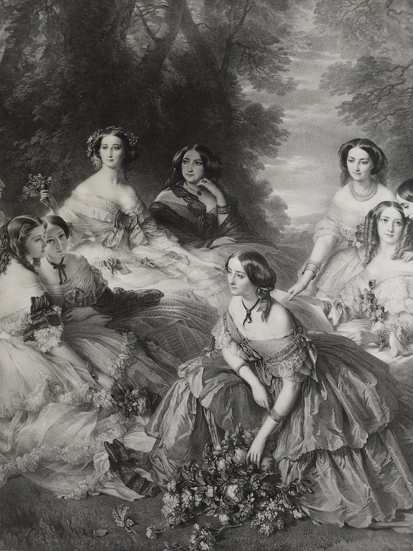 Empress Eugénie  Lithograph After Winterhalter 19th Century Old Print