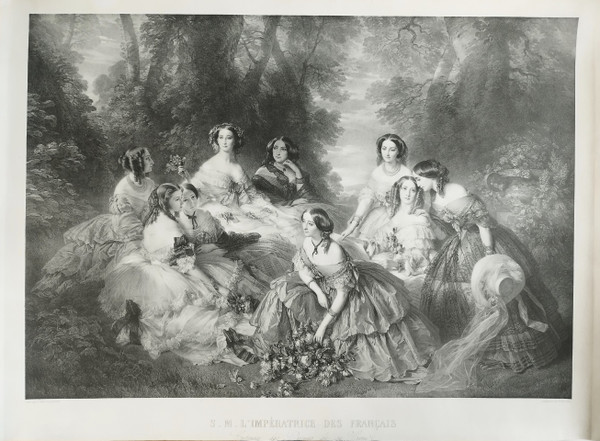 Empress Eugénie  Lithograph After Winterhalter 19th Century Old Print