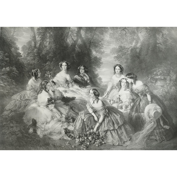 Empress Eugénie  Lithograph After Winterhalter 19th Century Old Print