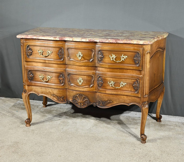 Commode Sauteuse Arbalète en Noyer, style Louis XV – Début XXe