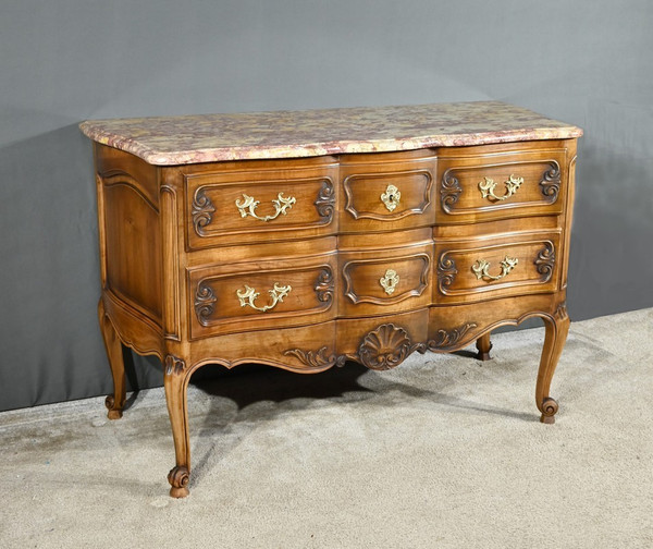Commode Sauteuse Arbalète en Noyer, style Louis XV – Début XXe