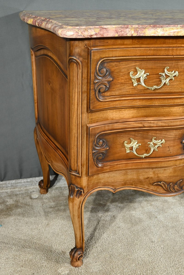 Commode Sauteuse Arbalète en Noyer, style Louis XV – Début XXe
