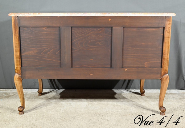 Commode Sauteuse Arbalète en Noyer, style Louis XV – Début XXe
