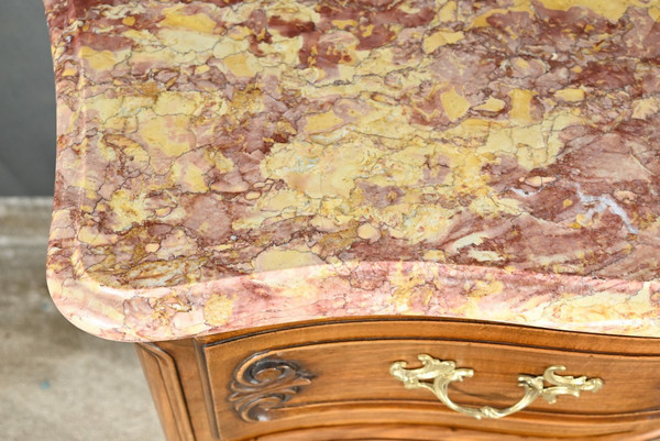 Commode Sauteuse Arbalète en Noyer, style Louis XV – Début XXe