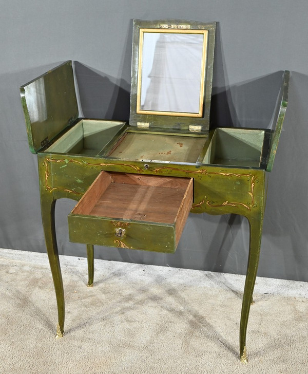 Petite Coiffeuse en Chêne Peint, style Louis XV – Fin XVIIIe