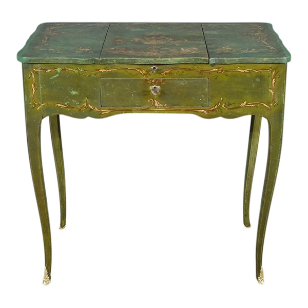 Petite Coiffeuse en Chêne Peint, style Louis XV – Fin XVIIIe