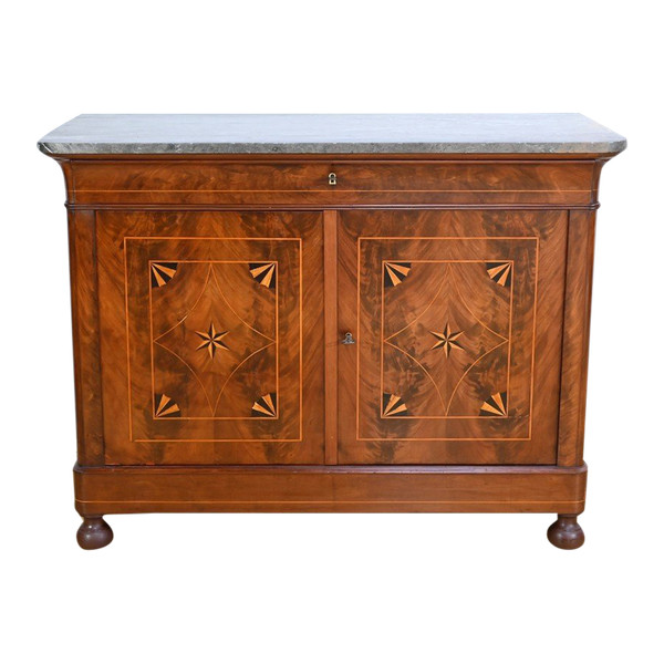 Mahogany burl sideboard, Restoration period - Early 19th century