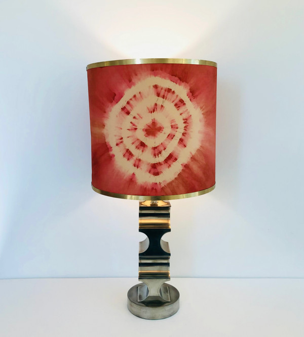Lampe de salon vintage base en étain, Italie années 60